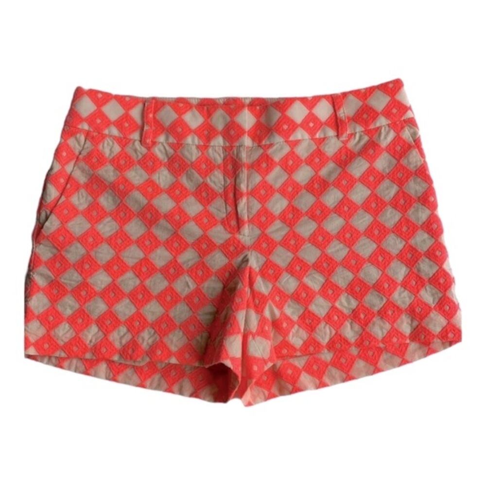 Ann Taylor Loft Shorts 8 Chino Medium Retro Classic Embroidered Resort Preppy - Picture 11 of 13